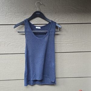 Michelle By Commune Melrose Navy Slub Burnout Tank Small S